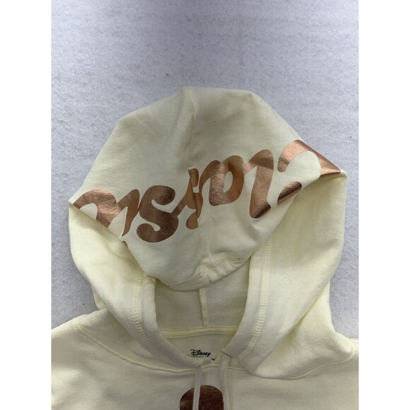 Disney Mickey Mouse Girls Graphic Pullover Hoodie Large 11-13 Ivory Sweatshirt - Picture 7 of 15